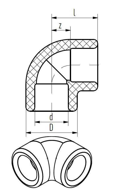 Coude 90° F/F (red)