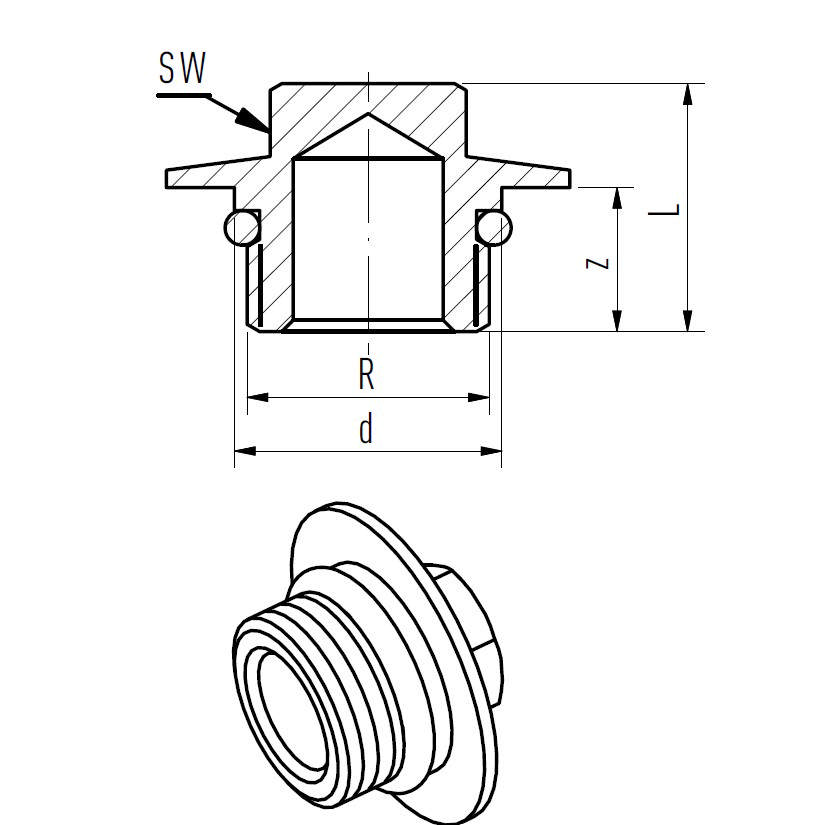 Bouchon prise pour sortie de sprinkler (red)