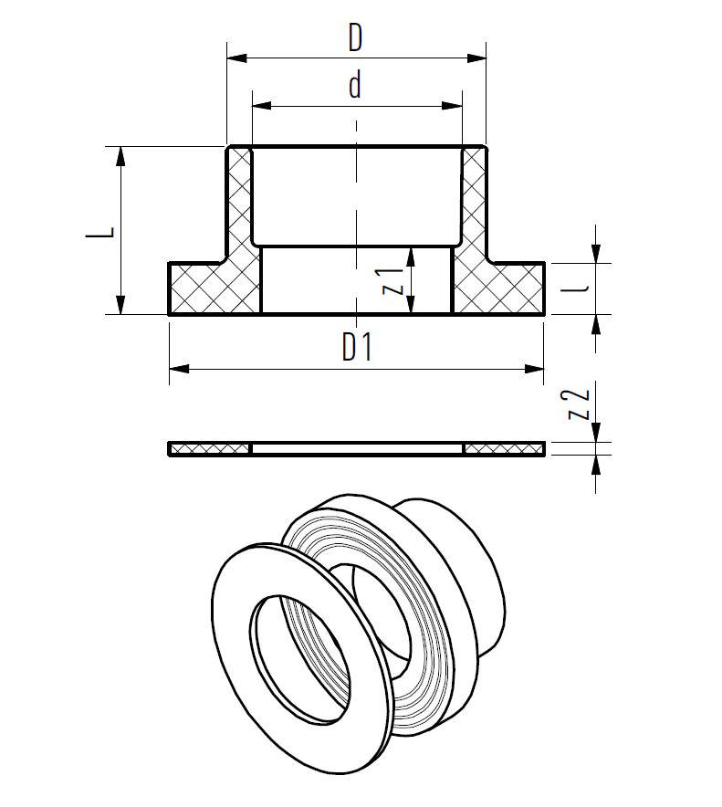 Collet pour bride (socket welding) (red)